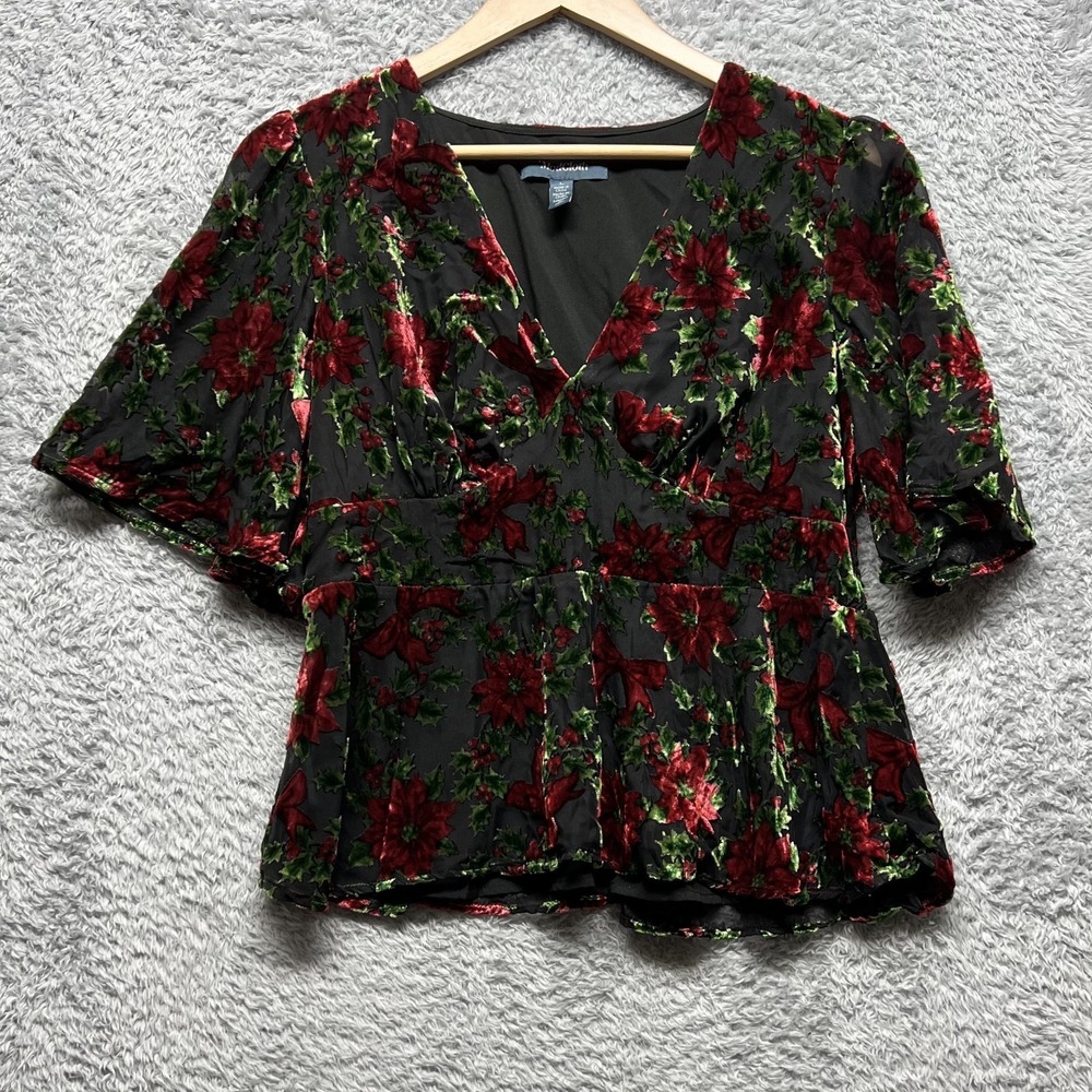 Modcloth Fluttery Fabulous Crushed Velvet Floral Burnout‎ Womens Large Romantic